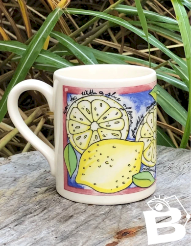 Tasse vintage motifs citrons