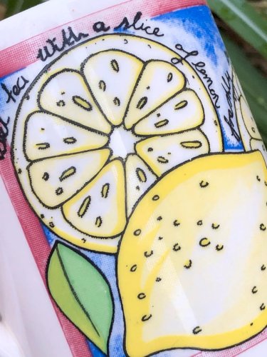 Tasse vintage motifs citrons