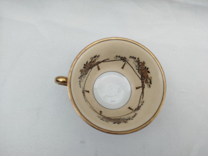 Tasse ancienne en porcelaine, Raynaud Cie, Limoges, Pierre Bégué à Biarritz 