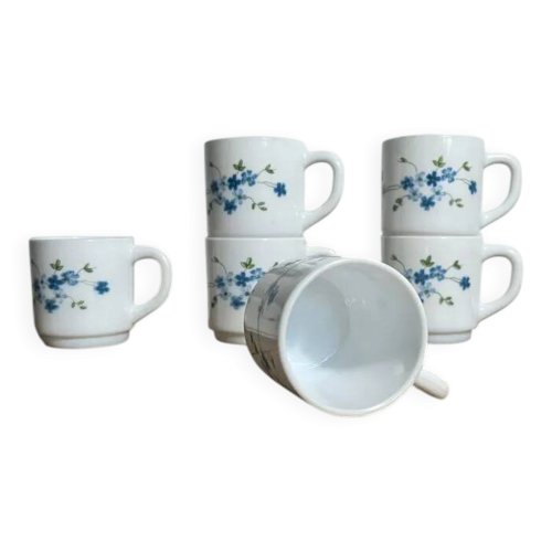 Tasses à café Arcopal modèle Myosotis
