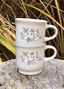 Stoneware coffee cups model Garlande color cotton
