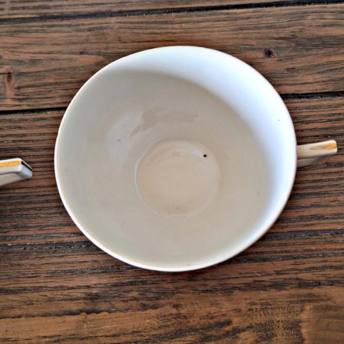 Tasses à café/thé vintage en porcelaine, motif floral (rose et fleurs)