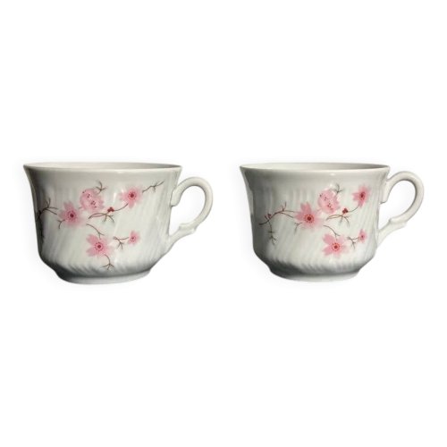 Tasses à thé décor floral