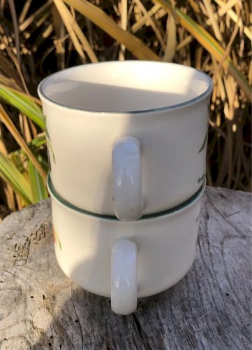 Tasses Carrigaline Pottery Ireland motifs fruits