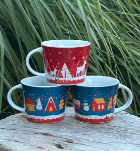 Kinder Christmas mugs