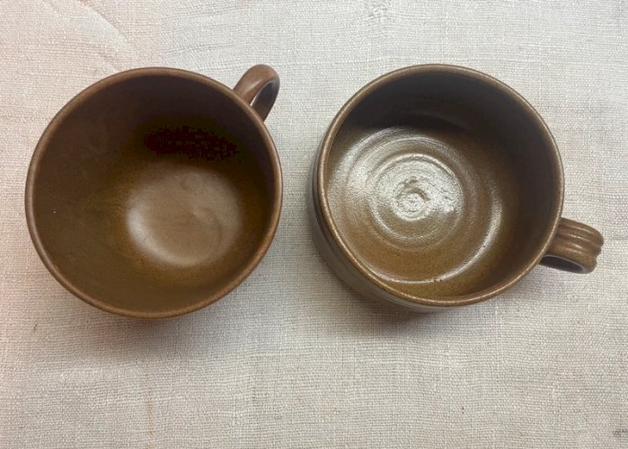 Tasses en grès vintage Volkoff Vallauris