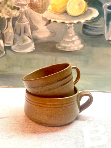 Tasses en grès vintage Volkoff Vallauris