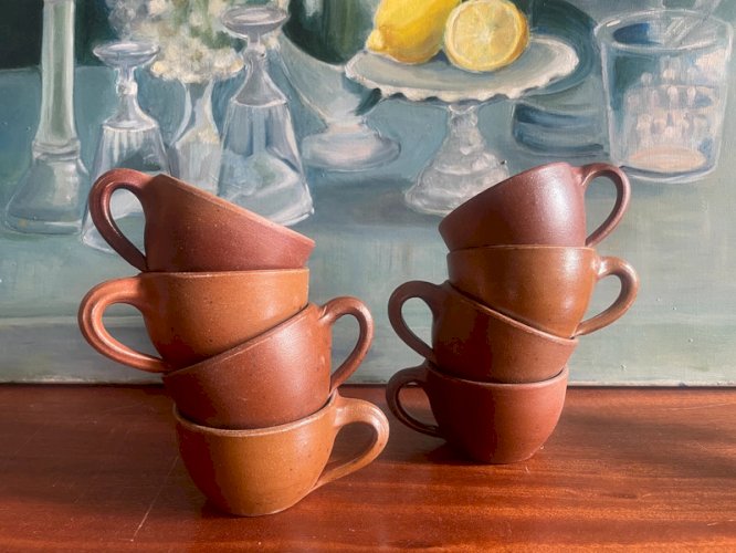 Tasses en grès vintage