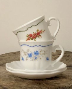 Retro vintage Arcopal cups and saucers
