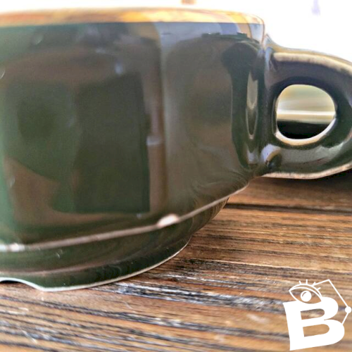 Tasses expresso bistrot Apilco Pillivuyt, vert impérial liseré doré