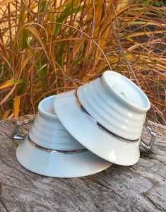 Vintage retro porcelain cups from Czechoslovakia