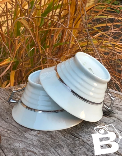 Tasses rétro vintage en porcelaine de Tchécoslovaquie