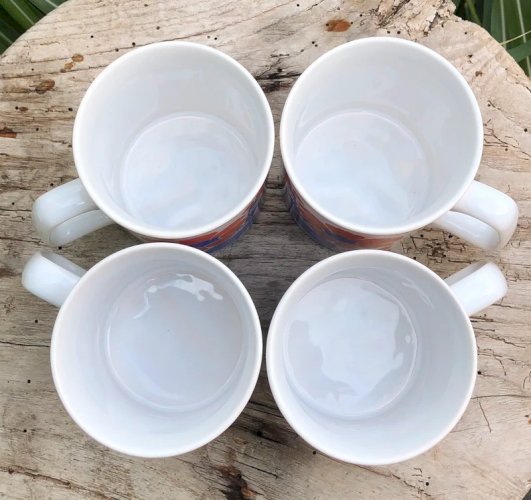 Tasses vintage Kilncraft bleues et oranges
