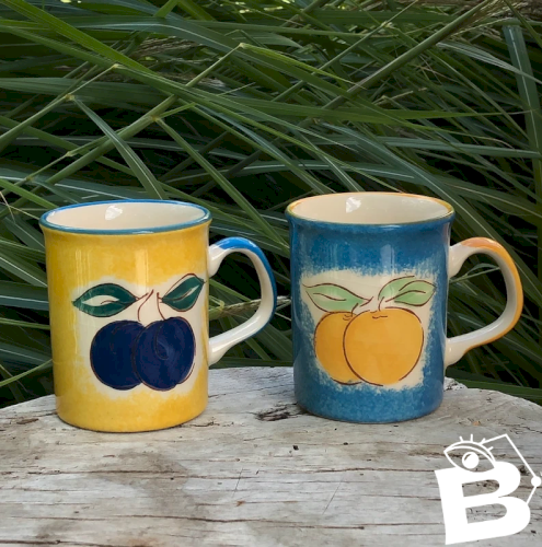 Tasses vintage motifs fruits