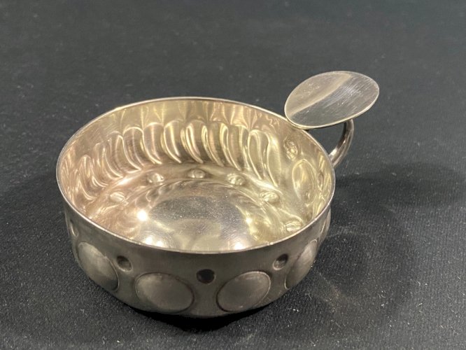 Taste-vin en métal argenté