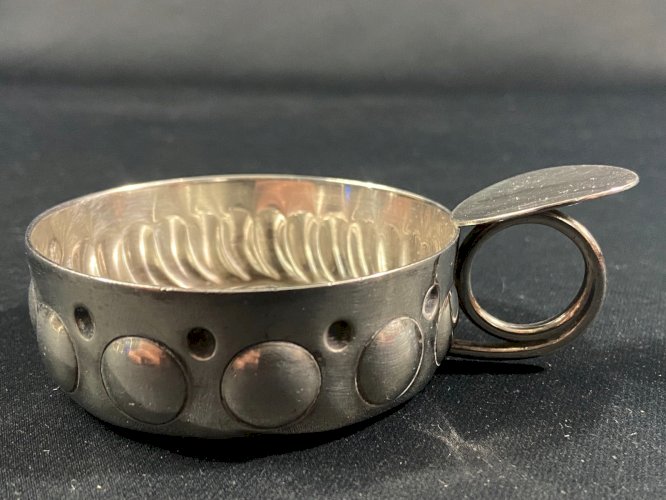 Taste-vin en métal argenté