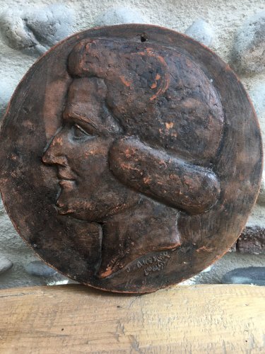 Terre Cuite Joseph Andrau sculpture Toulouse Portrait Femme Art DECO 1949