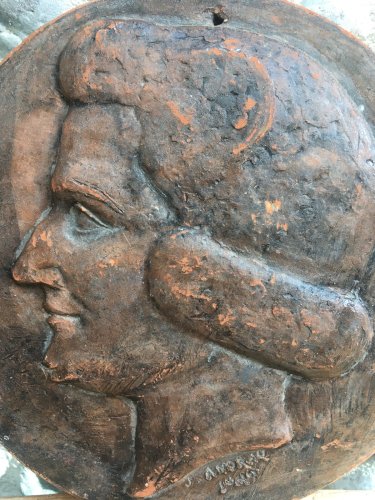 Terre Cuite Joseph Andrau sculpture Toulouse Portrait Femme Art DECO 1949