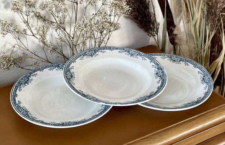 Terre de Fer - 3 assiettes creuses Lucy - 22,5 cm - Saint Amand