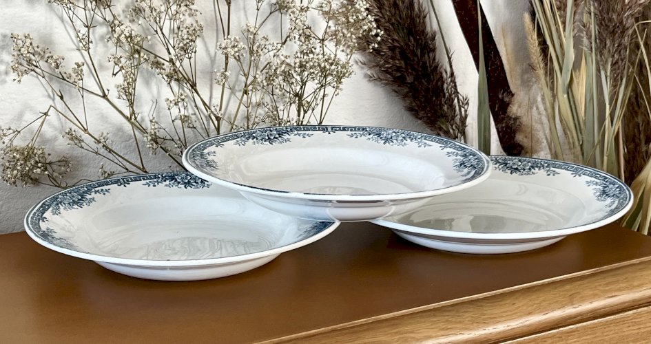 Terre de Fer - 3 assiettes creuses Lucy - 22,5 cm - Saint Amand