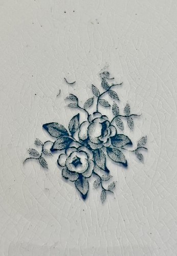 Terre de Fer - Compotier piédouche frise florale bleue