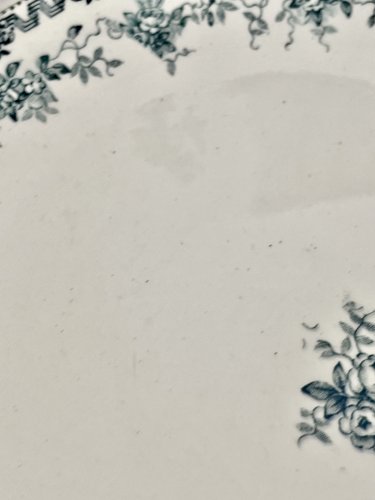 Terre de Fer - Compotier piédouche frise florale bleue