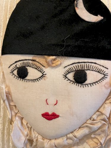 Tête de Colombine à accrocher 1930 art déco