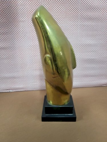 TETE D'IDOLE CYCLADIQUE EN BRONZE DORE
