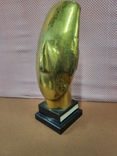 TETE D'IDOLE CYCLADIQUE EN BRONZE DORE