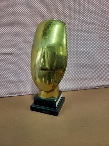 TETE D'IDOLE CYCLADIQUE EN BRONZE DORE