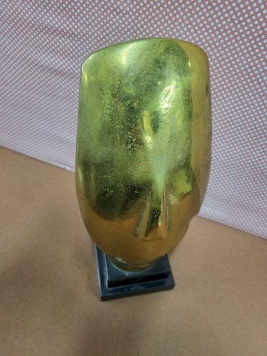 TETE D'IDOLE CYCLADIQUE EN BRONZE DORE