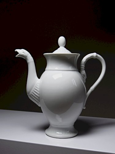 Théière "Aigle" porcelaine blanche très fine de Limoges par Raynaud années 60