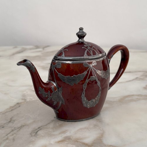 Théière anglaise Lenox Art Nouveau monture en métal M4022