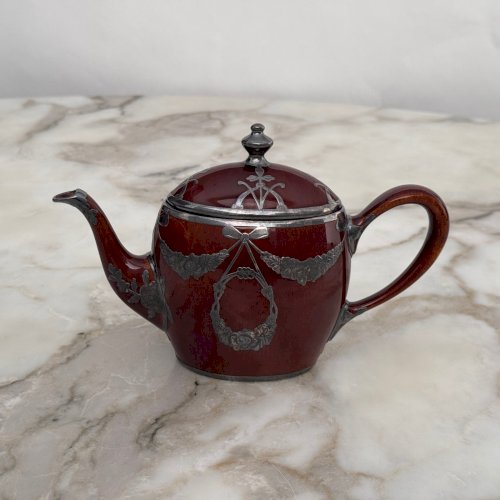 Théière anglaise Lenox Art Nouveau monture en métal M4022