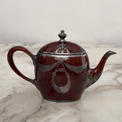 Théière anglaise Lenox Art Nouveau monture en métal M4022