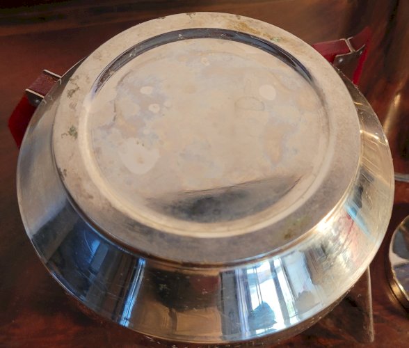 Théière Art Déco avec infuseur Vébé inox & bakélite probablement 1920's 1930's