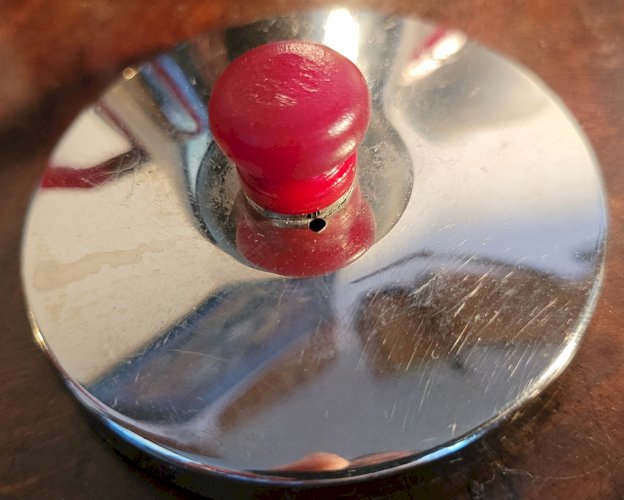 Théière Art Déco avec infuseur Vébé inox & bakélite probablement 1920's 1930's