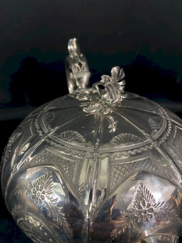 Théière cafetière style Régence métal argenté anglais signé James Dixon & Sons