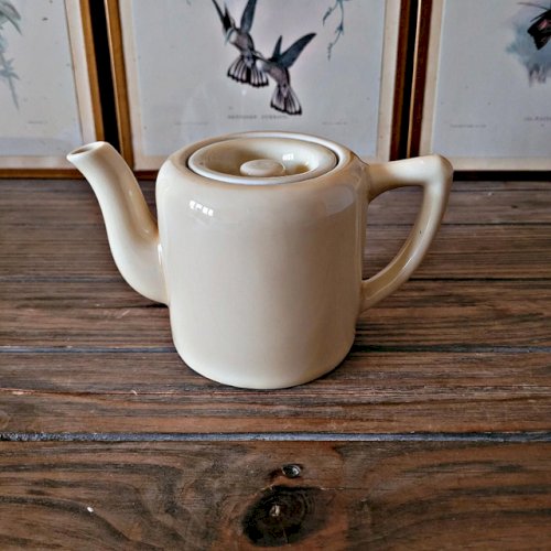 Théière céramique vintage couleur crème, 40 cl