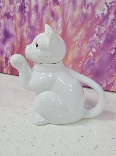 théière chat porcelaine vintage originale