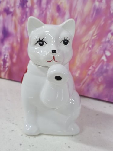 théière chat porcelaine vintage originale