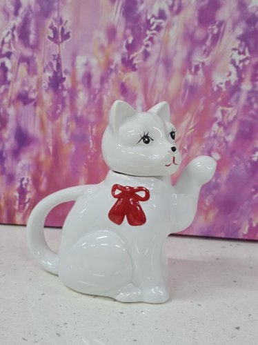 théière chat porcelaine vintage originale