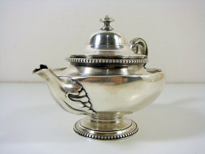 Théière Métal Argenté Christofle pour le Jockey Club de Paris 1869 Poinçons