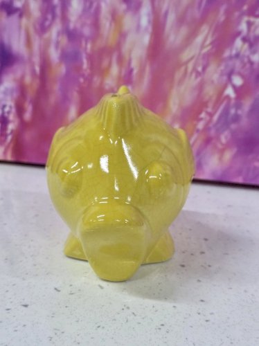 tirelire à casser vintage céramique années 50 poisson jaune art déco