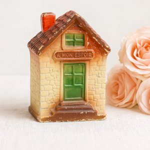 Antique piggy bank "A Mon Espoir" in earthenware – Early 20th century – vintage decor