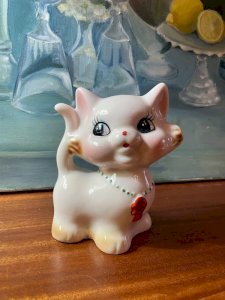 Tirelire chat en porcelaine vintage