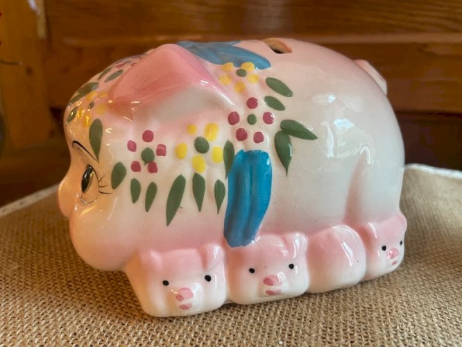 Tirelire cochon vintage 1970