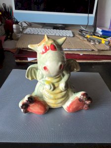 Ceramic Piggy Bank. Dragon. Approximately 17 cm. In very good condition.