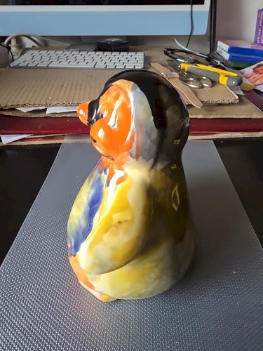 Tirelire En Céramique. Pinguin  16 Cm Env Tbe