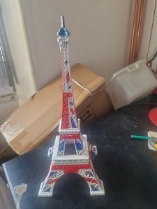 Metallic EIFFEL Tower - 31 cm - blue white red